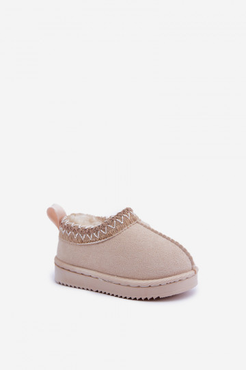Botas de nieve infantiles con plataforma, forradas de piel interior, de color marfil Vilabria 2
