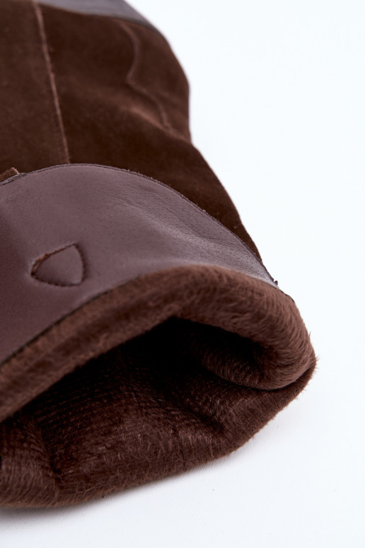 Piel de gamuza botas estilo vaquero Femenino calentamiento CzekoladoAe Urselle