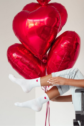 Medias Femenino Drobne Serduszko el color blanco