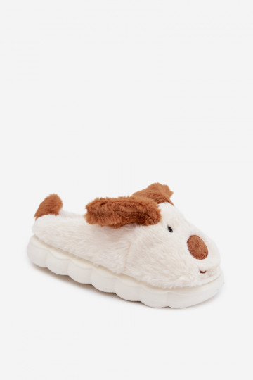 Zapatillas de niño marrones con pelo "Cachorros" Farnise