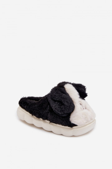 Zapatillas de niño negras con pelo "Cachorros" Farnise