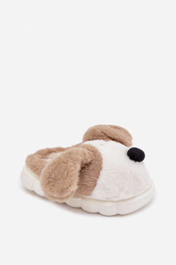 Zapatillas de niño color arena con pelo "Cachorros" Farnise