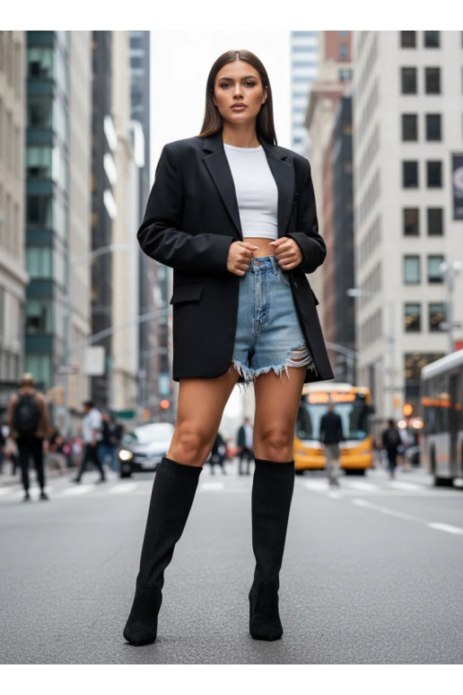 Botas altas negras para mujer con tacones Yserine