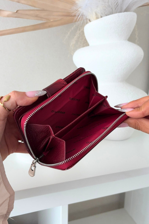 Billetera de mujer lacada con destellos rojos Luretta