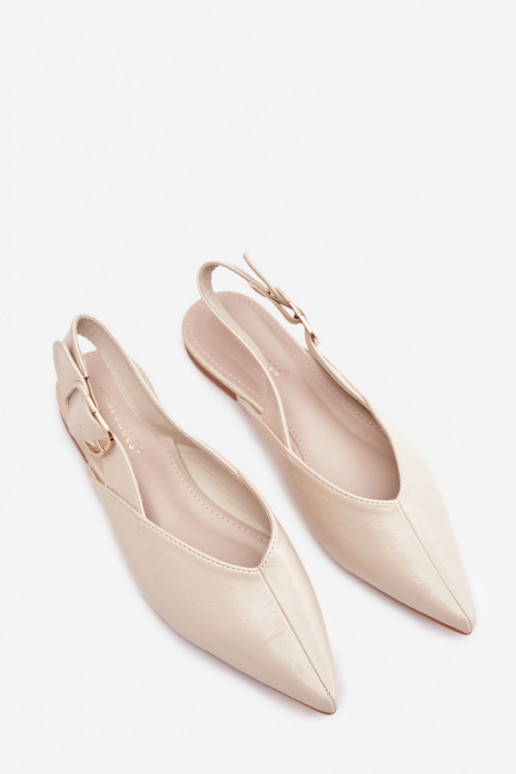 Bailarinas lacadas con hebillas beige Rinalle