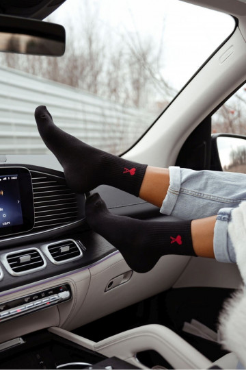 Medias Femenino Amor de color negro