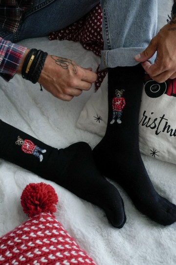 calcetines de hombre osos de peluche EN SAeterku de color negro