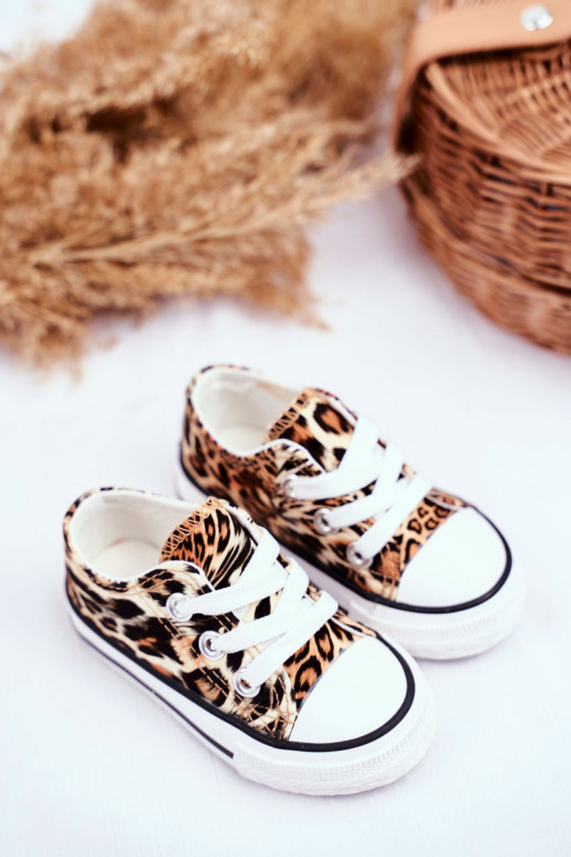 Zapatos de ocio para niños. con estampados de piel de leopardo color marrón Berni