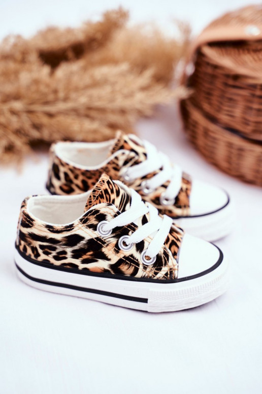 Zapatos de ocio para niños. con estampados de piel de leopardo color marrón Berni