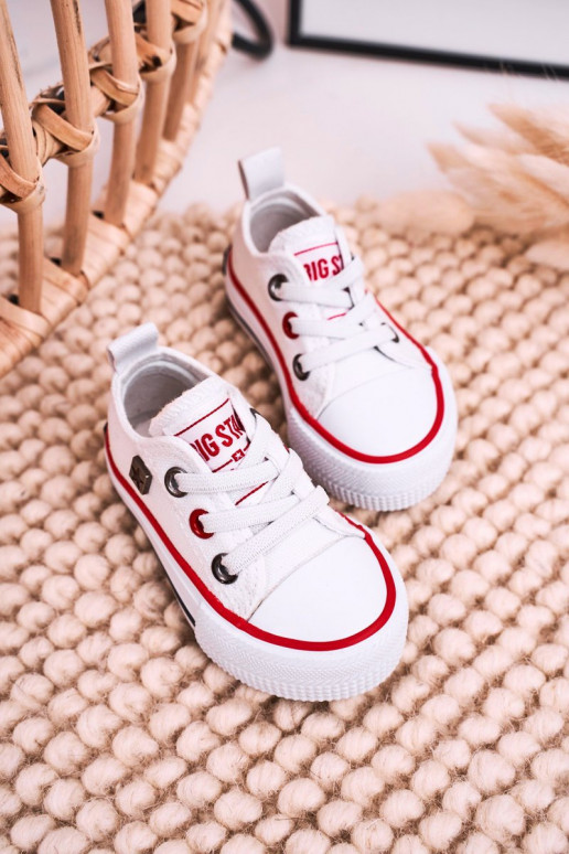 Infantil modelo clásico zapatillas de suela plana BIG STAR HH374193 el color blanco