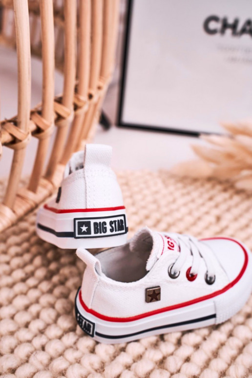 Infantil modelo clásico zapatillas de suela plana BIG STAR HH374193 el color blanco