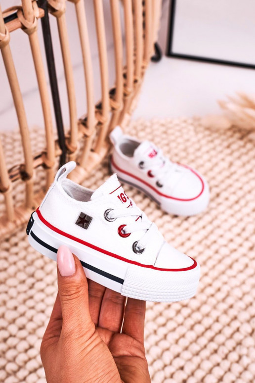 Infantil modelo clásico zapatillas de suela plana BIG STAR HH374193 el color blanco