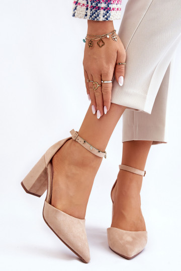 Zapatos de gamuza con tacones beige Lexie