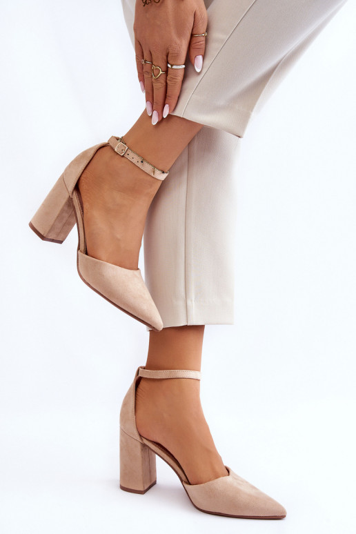 Zapatos de gamuza con tacones beige Lexie
