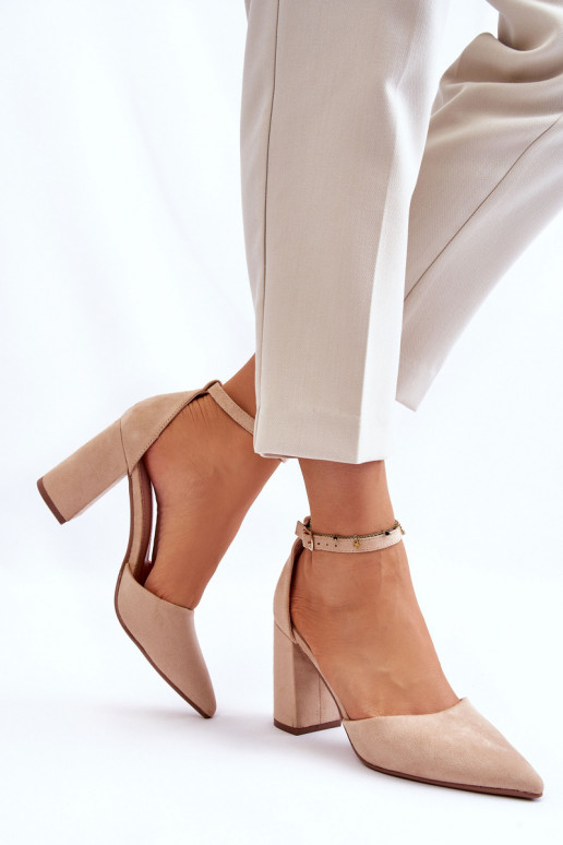 Zapatos de gamuza con tacones beige Lexie