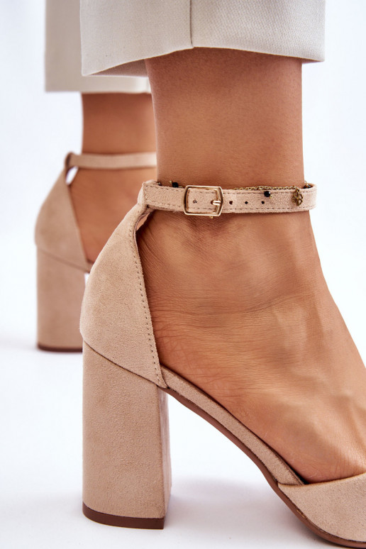 Zapatos de gamuza con tacones beige Lexie