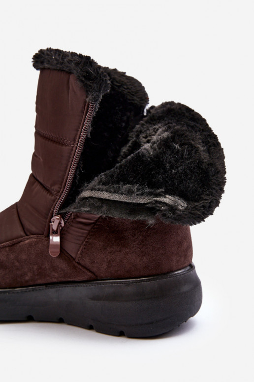 Femenino Botas de nieve con un abrigo de piel color marrón Primose