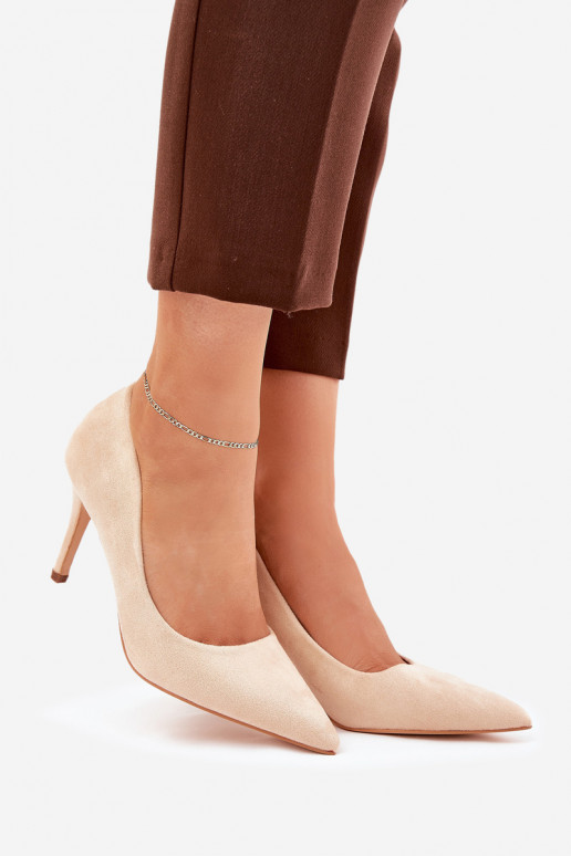 zapatos de tacón altode gamuza ecológicau beige Vannith