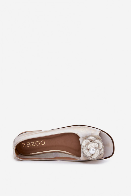 bailarinasOdkrytymi Palcami I Una flor Zazoo 1870 color dorado Przecierany