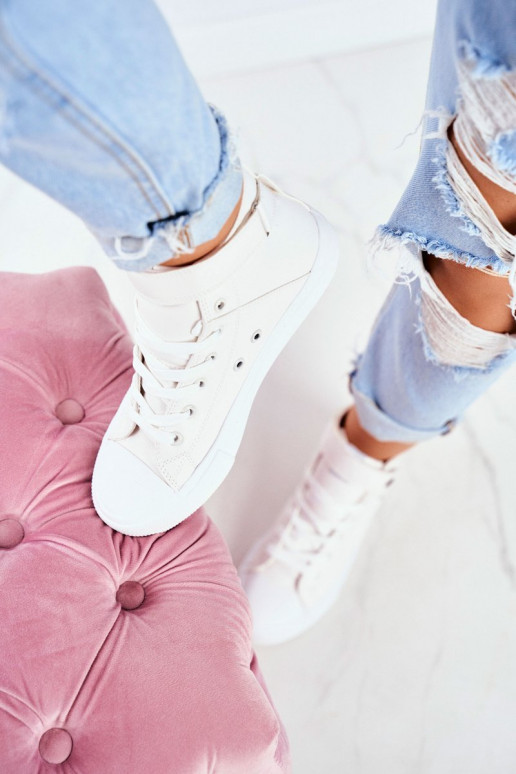 Femenino Piel zapatos de ocio con suela BIG STAR V274541 el color blanco