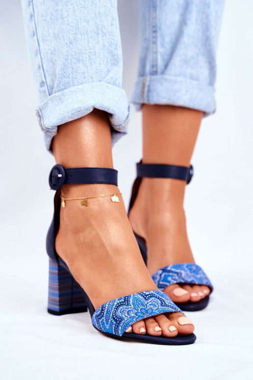 Sandalias mujer piel natural azul oscuro 04235-17/00-5