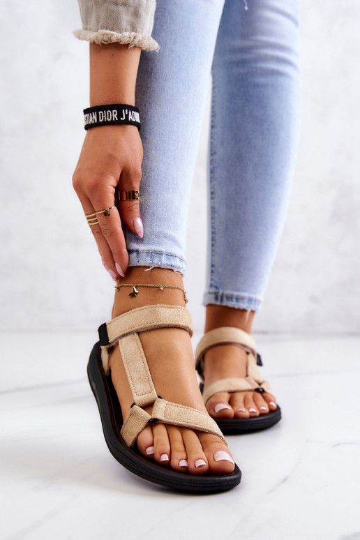 Femenino de gamuza Estilo deportivo sandalias beige Harris