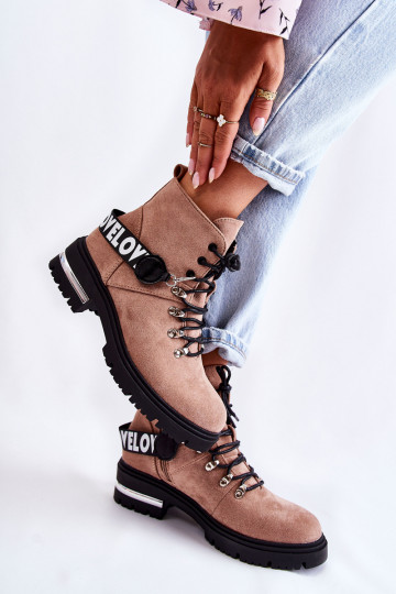 de gamuza calentamiento Botas con correas color marrón Aurelio