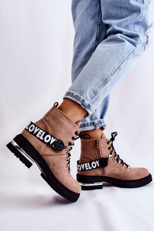 de gamuza calentamiento Botas con correas color marrón Aurelio