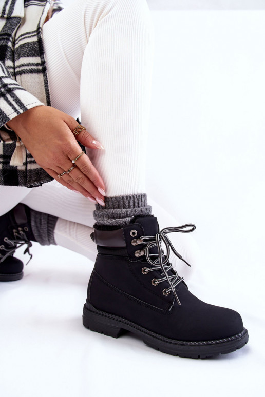 Femenino calentamiento Botas zapatos de color negro Lonne