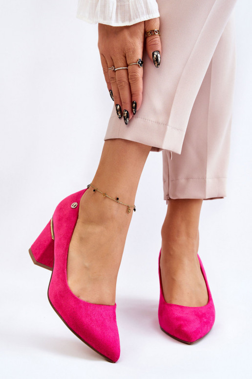 modelo clásico Zapatos de gamuza con tacones con adornos color rosa Derren