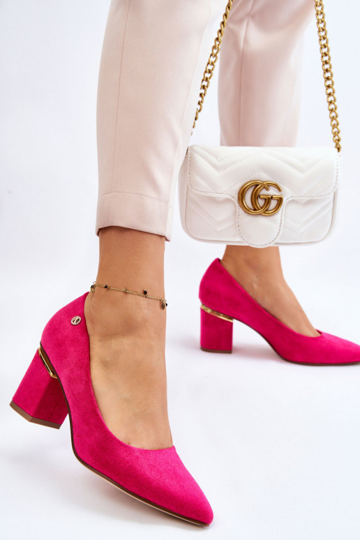 modelo clásico Zapatos de gamuza con tacones con adornos color rosa Derren