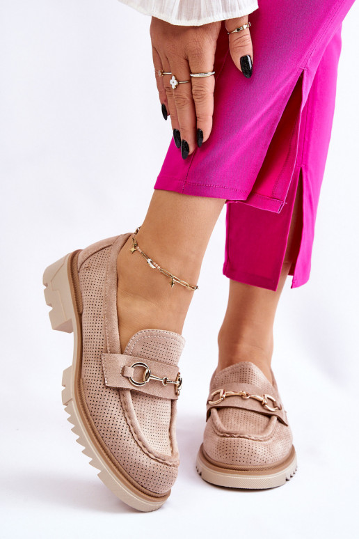 modelo clásico Femenino zapatos Mocasines beige Kolton