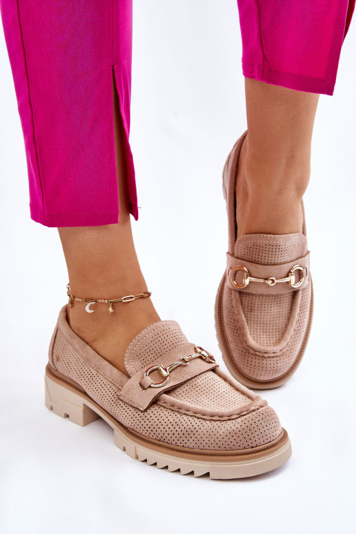 modelo clásico Femenino zapatos Mocasines beige Kolton