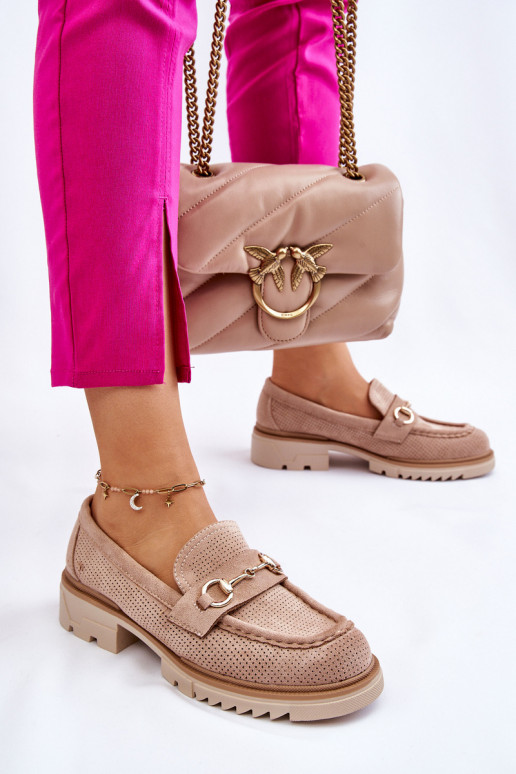 modelo clásico Femenino zapatos Mocasines beige Kolton