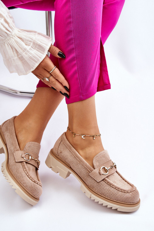 modelo clásico Femenino zapatos Mocasines beige Kolton