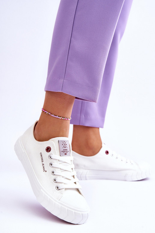 modelo clásico Zapatos de mujer Cross Jeans LL2R4052 el color blanco