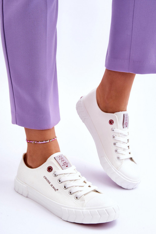 modelo clásico Zapatos de mujer Cross Jeans LL2R4052 el color blanco