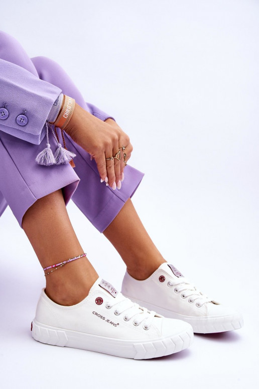 modelo clásico Zapatos de mujer Cross Jeans LL2R4052 el color blanco