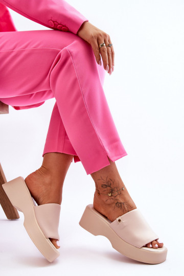 Femenino Zapatillas con una plataforma beige Carmela 2