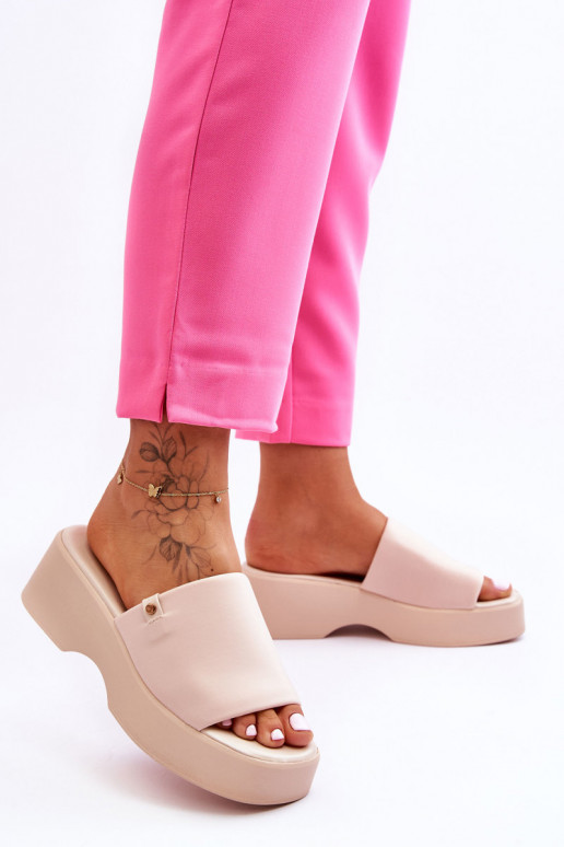 Femenino Zapatillas con una plataforma beige Carmela