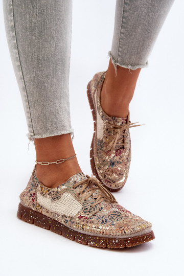 Estampado zapatos Femenino Tiene queciejka 06347-04 beige