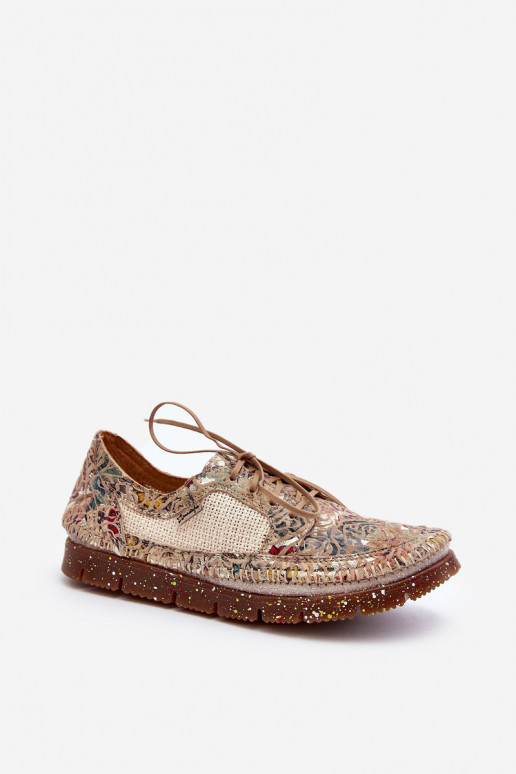 Estampado zapatos Femenino Tiene queciejka 06347-04 beige