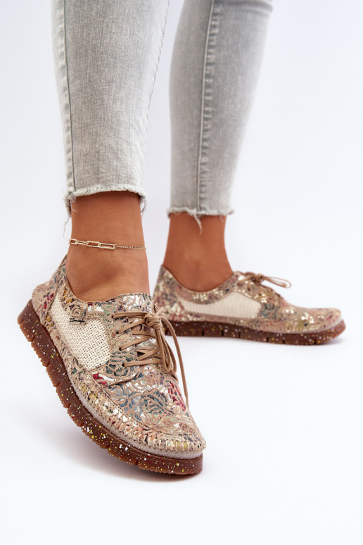 Estampado zapatos Femenino Tiene queciejka 06347-04 beige