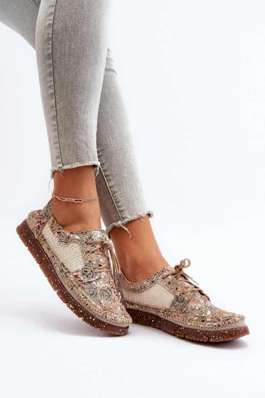 Estampado zapatos Femenino Tiene queciejka 06347-04 beige