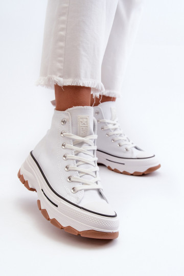 Botines casuales de mujer con plataforma blancas Valvia