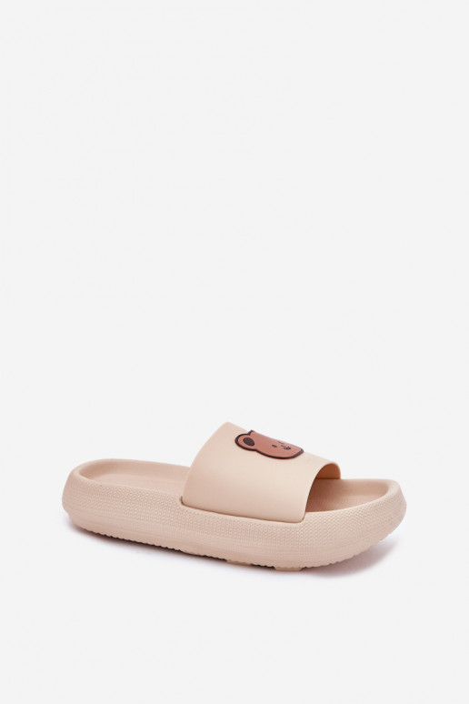 Zapatillas de mujer con espuma. con oso beige Lalon