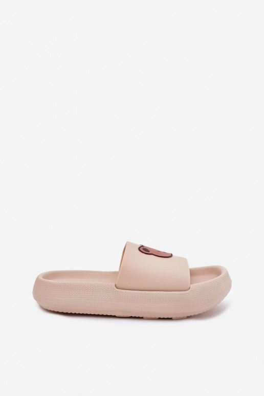 Zapatillas de mujer con espuma. con oso beige Lalon