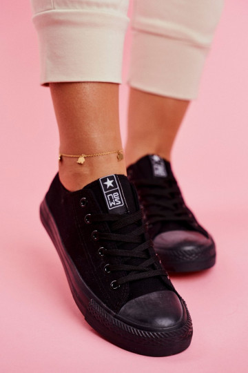 Femenino modelo clásico zapatos casuales de color negro Ecoma 2