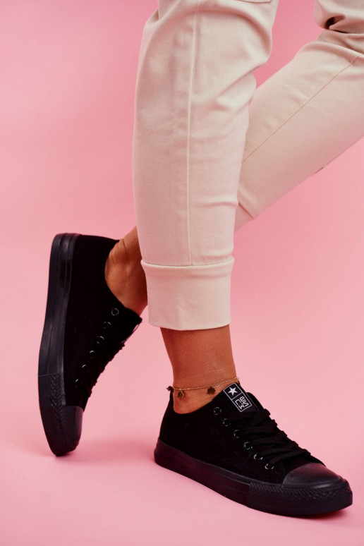 Femenino modelo clásico zapatos casuales de color negro Ecoma