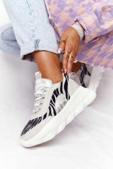 Femenino Estilo deportivo zapatos con una plataforma Lu Boo color gris